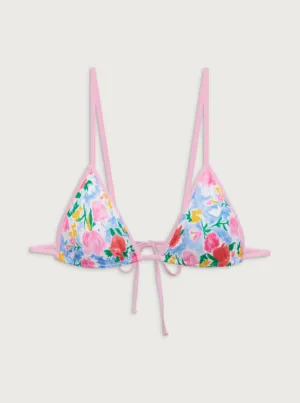 Lumia Triangle Bralette Bikini Top in Painted Petals