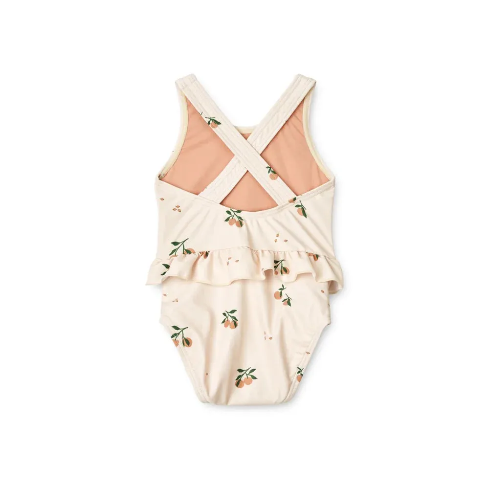 (LW15415 ) Amina Baby Printed Swimsuit - Peach Seashell