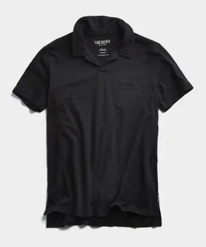 Made in L.A. Slub Jersey Montauk Polo in Black