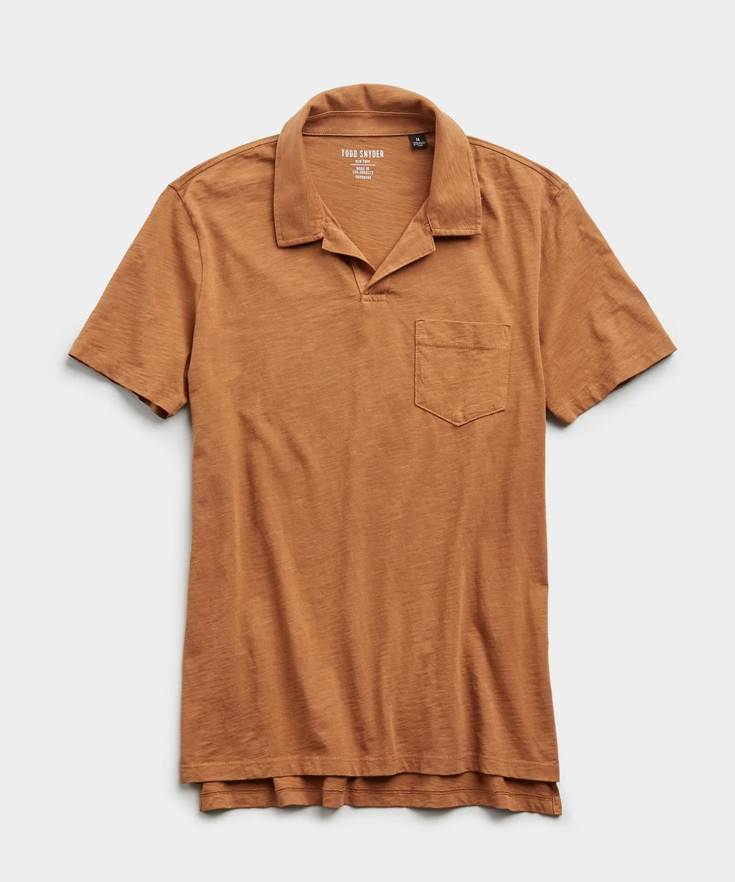 Made in L.A. Slub Jersey Montauk Polo in Brass