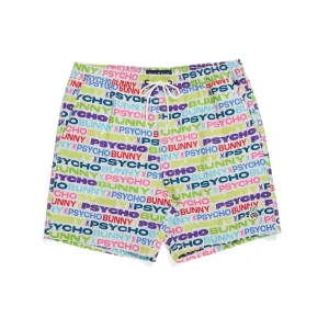 Mens Psycho Bunny Tyrian Swim Trunk (White)