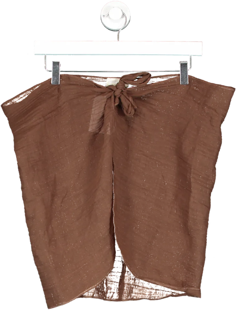 Monday Swimwear Brown South Beach Linen Sarong UK XS