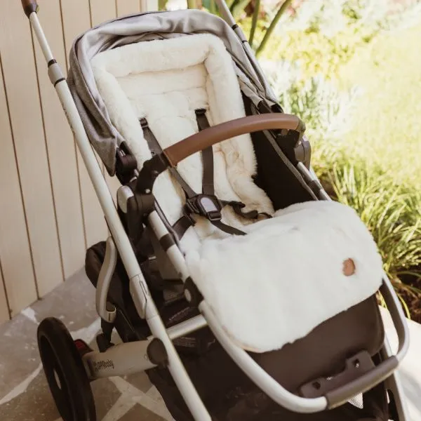 OiOi Reversible Cozy Fleece Pram Liner - Gingham Beige