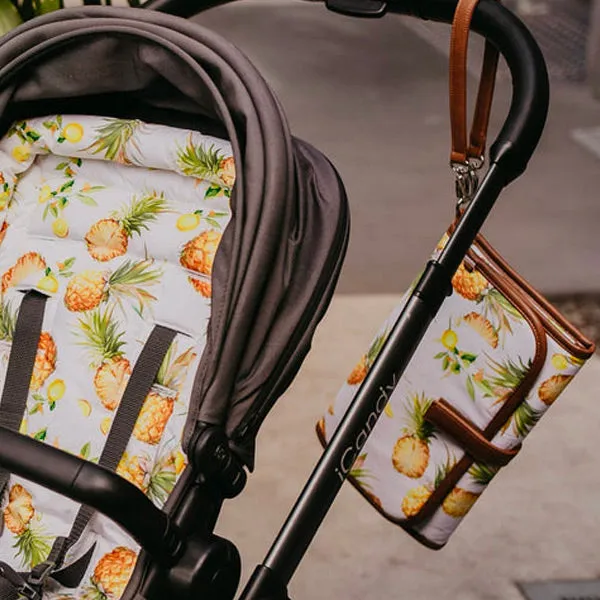 OiOi Reversible Pram Liner - Pineapple