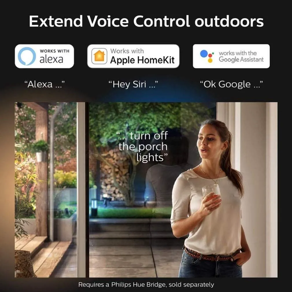 Philips Hue Discover White and Colour Ambiance Led Smart Garden Wall Light, Works with Alexa, Google Assistant and Apple Homekit