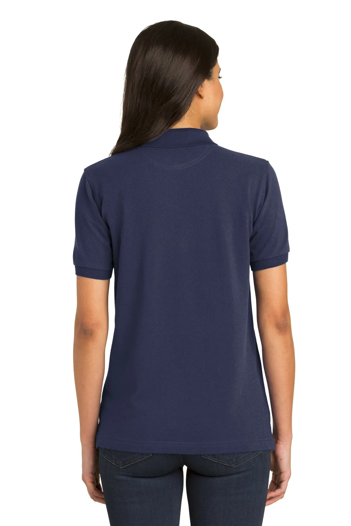 Port Authority Ladies Heavyweight Customized Cotton Pique Polos, Navy