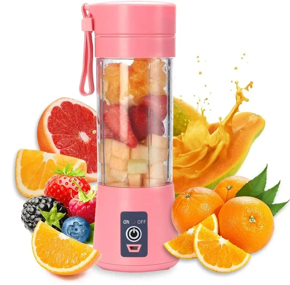 Portable Juicer Blender, USB Travel Juice Cup Baby Food Mixing Machince with Updated 6 Blades with Powerful Motor 4000mAh Rechar