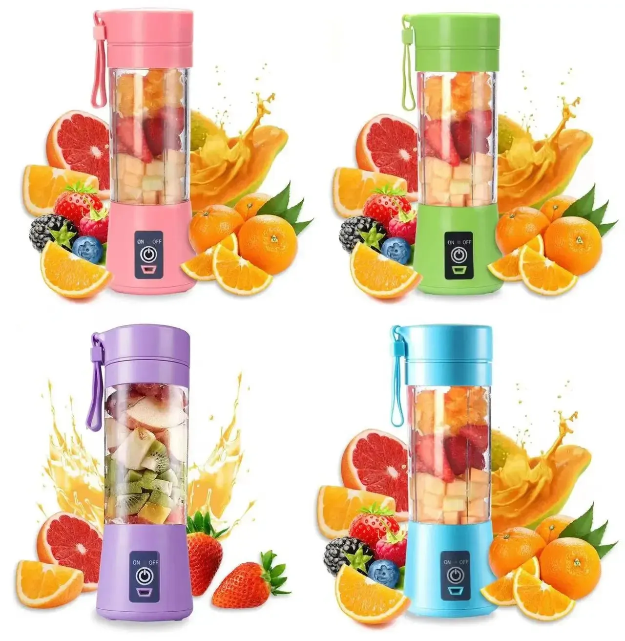 Portable Juicer Blender, USB Travel Juice Cup Baby Food Mixing Machince with Updated 6 Blades with Powerful Motor 4000mAh Rechar