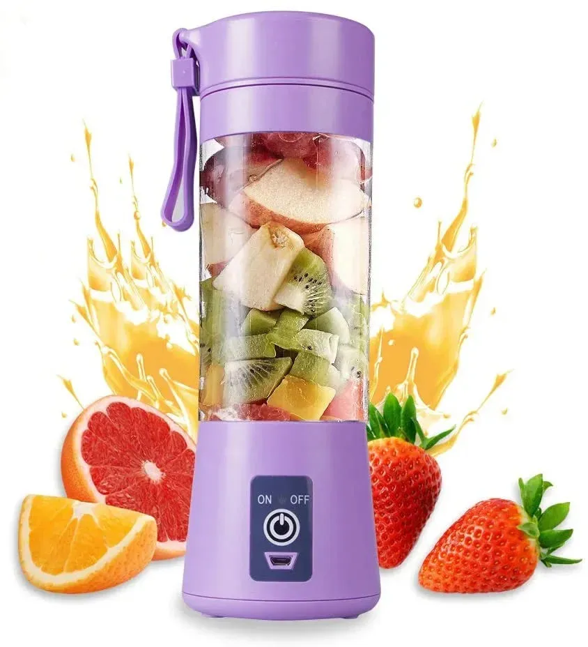 Portable Juicer Blender, USB Travel Juice Cup Baby Food Mixing Machince with Updated 6 Blades with Powerful Motor 4000mAh Rechar