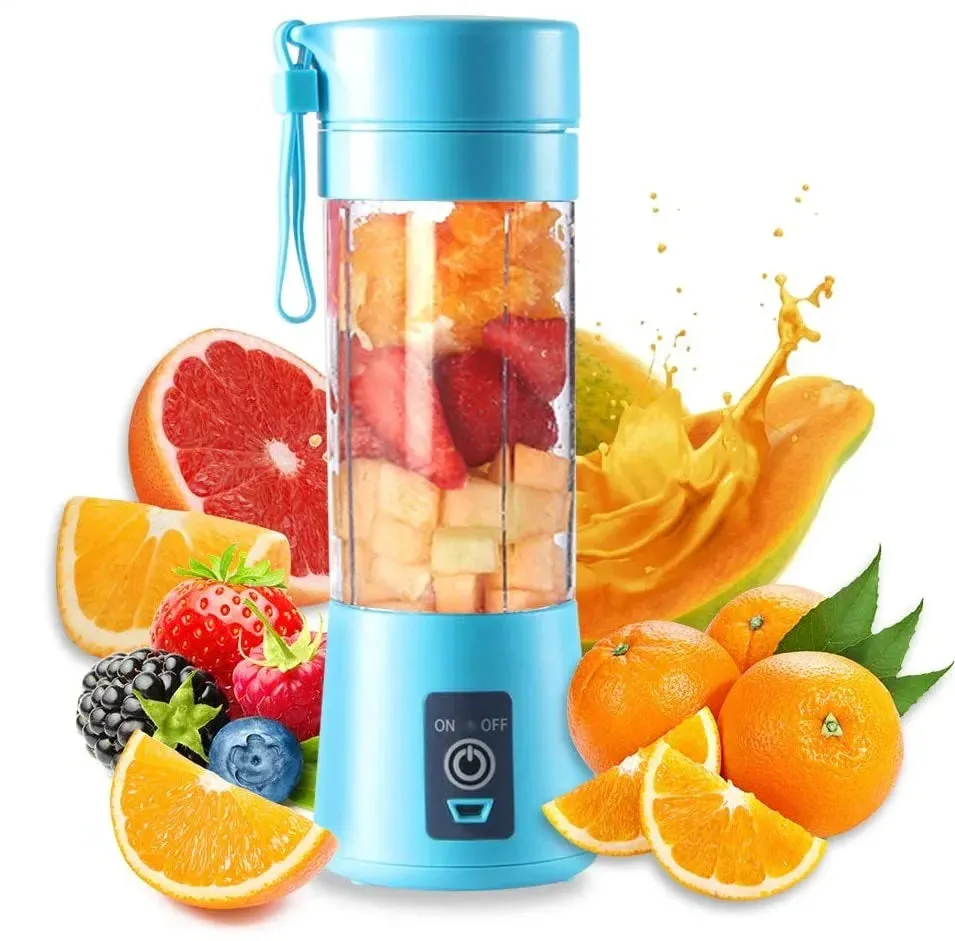 Portable Juicer Blender, USB Travel Juice Cup Baby Food Mixing Machince with Updated 6 Blades with Powerful Motor 4000mAh Rechar