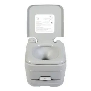 Press Flush 10L Camping Portable Toilet, Double-Sealed Drain