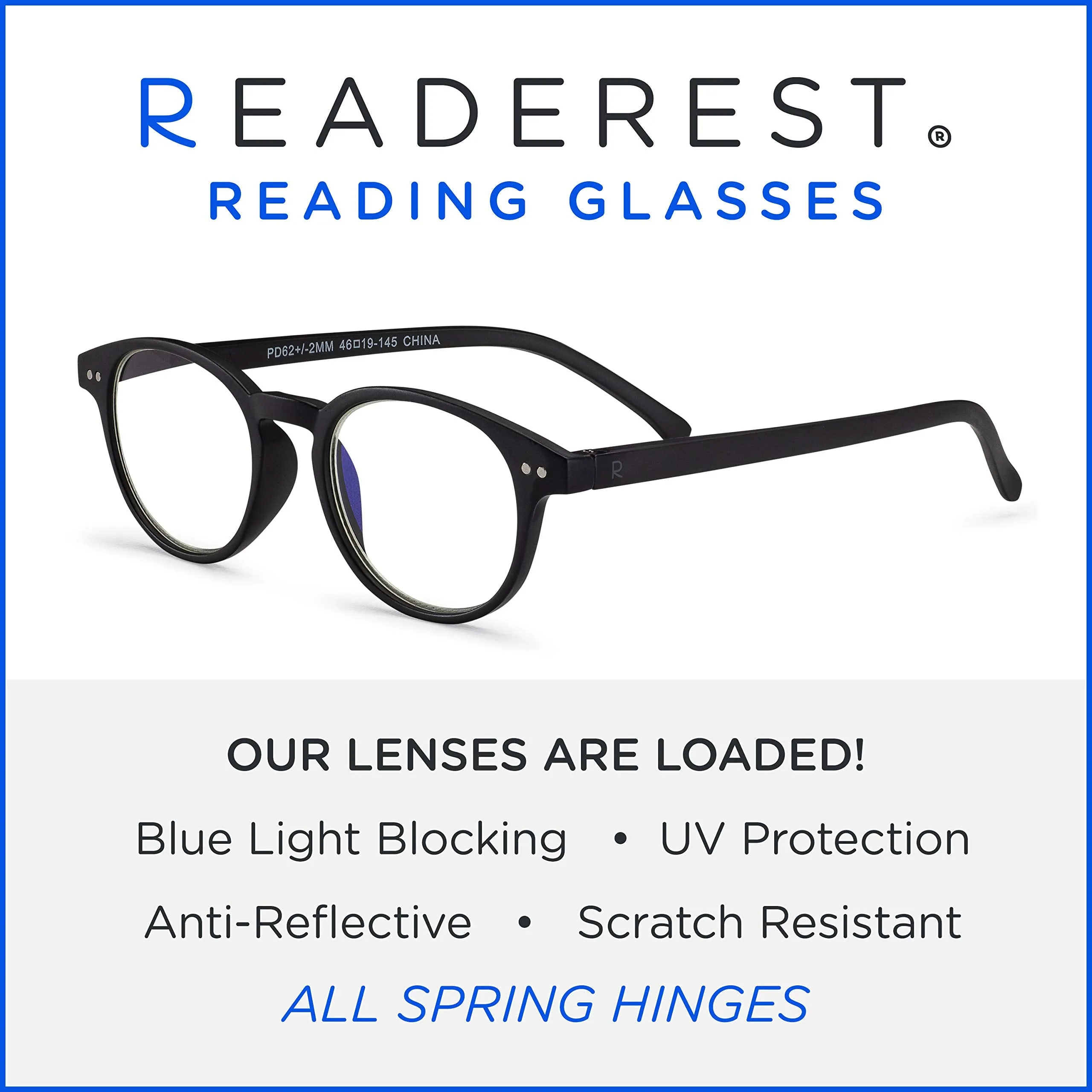 Round-Blue-Light-Blocking-Reading-Glasses-Black-1-00-Magnification-Computer-Glasses