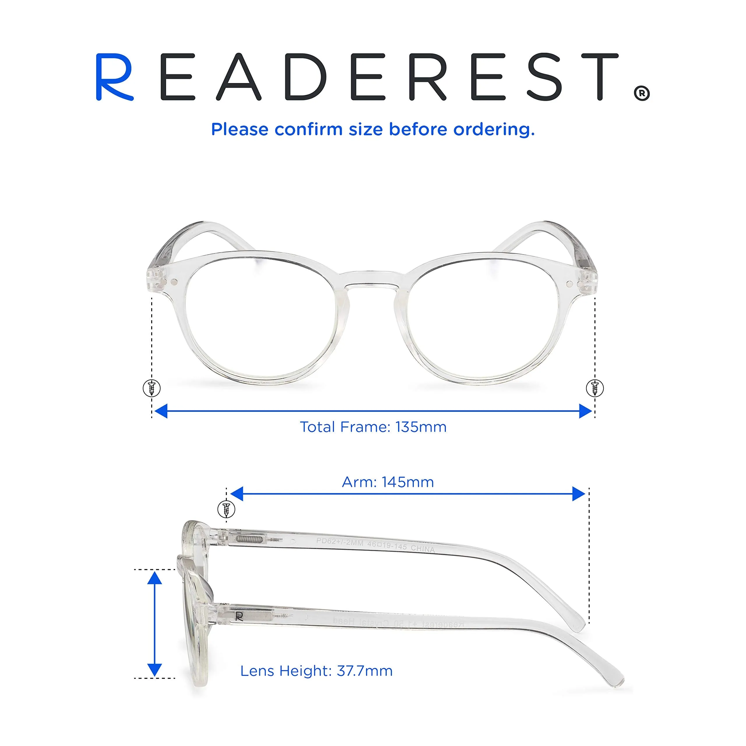 Round-Blue-Light-Blocking-Reading-Glasses-Clear-1-50-Magnification-Computer-Glasses