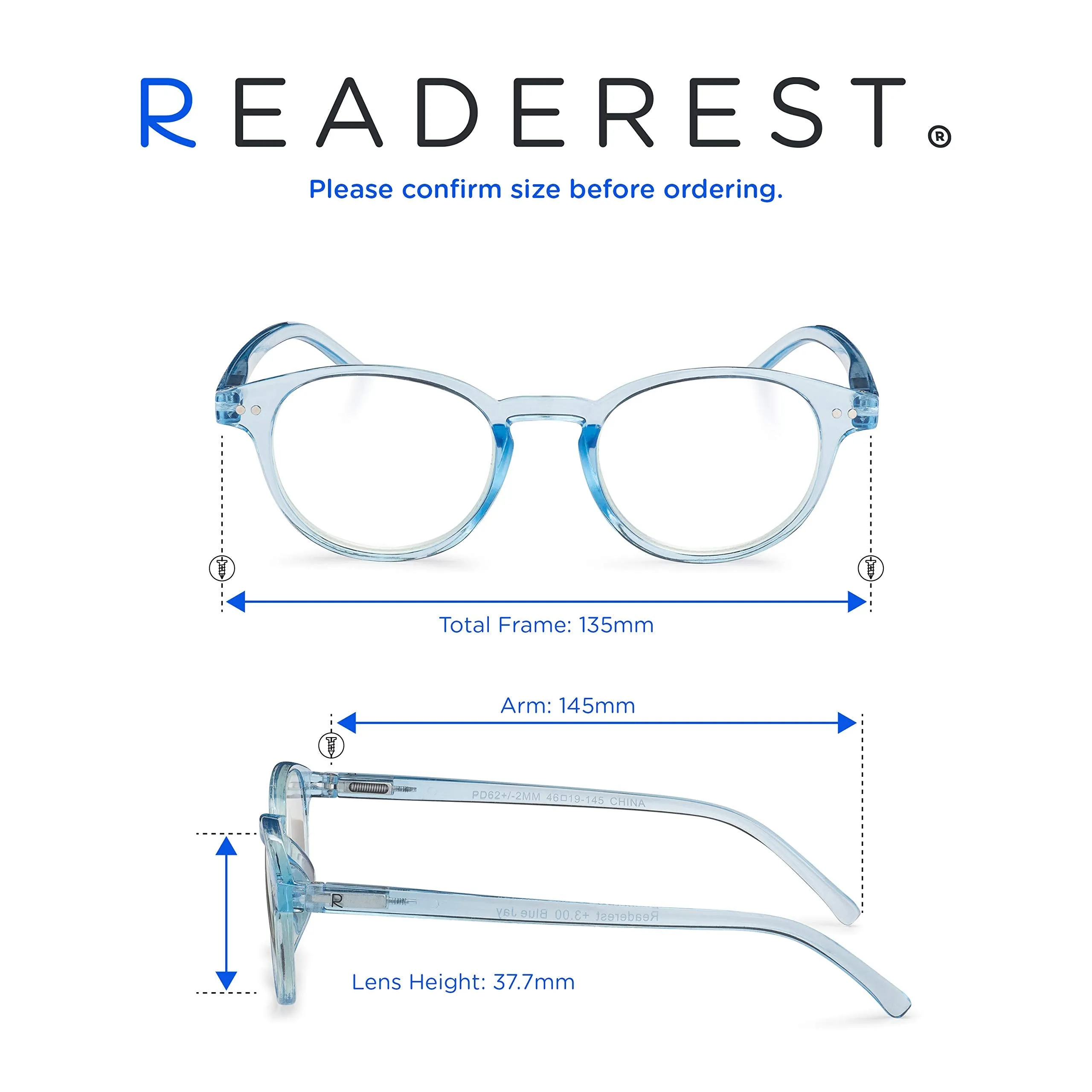 Round-Blue-Light-Blocking-Reading-Glasses-Light-Blue-1-25-Magnification-Computer-Glasses