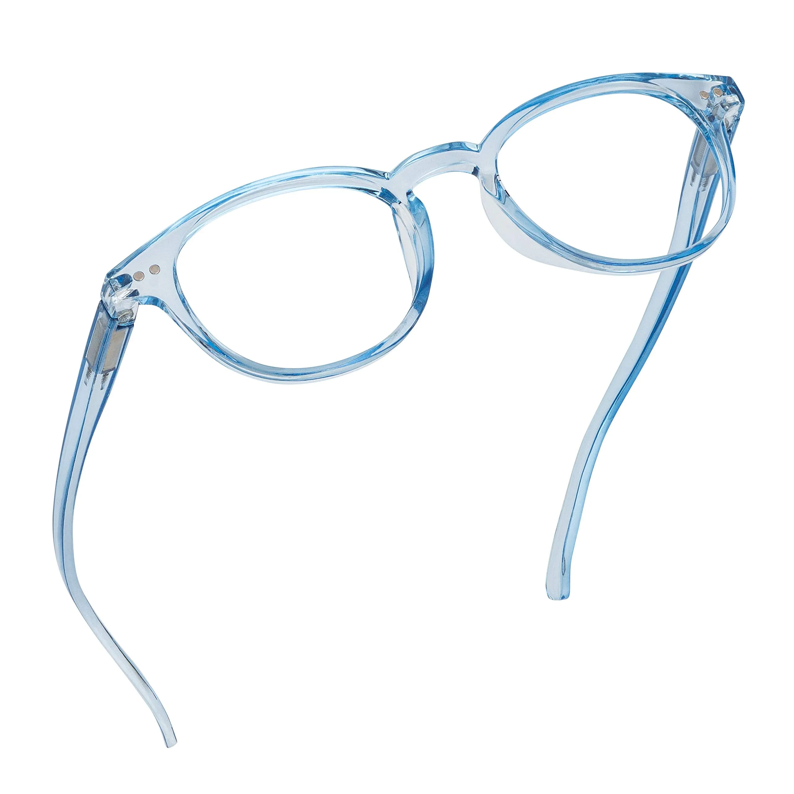 Round-Blue-Light-Blocking-Reading-Glasses-Light-Blue-1-75-Magnification-Computer-Glasses