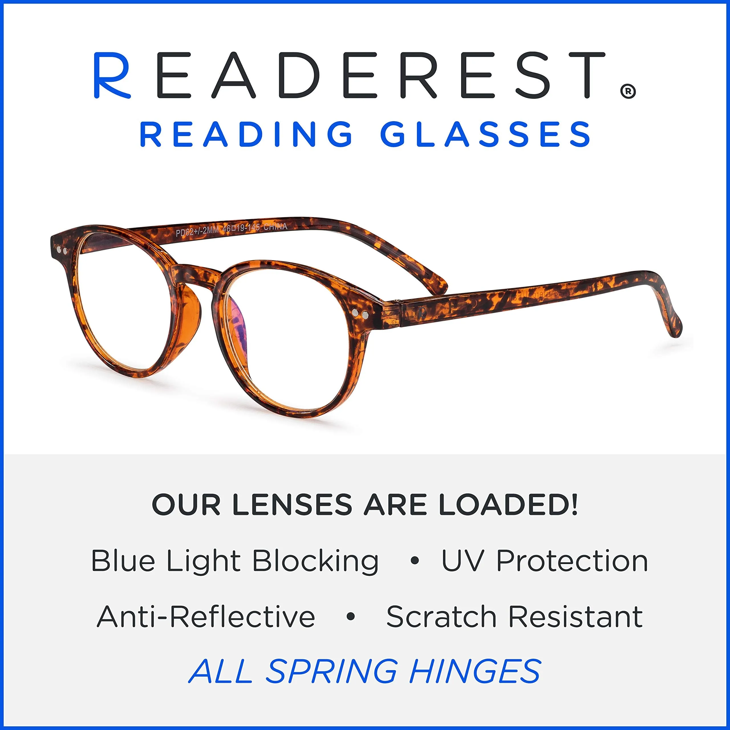 Round-Blue-Light-Blocking-Reading-Glasses-Tortoise-0-75-Magnification-Computer-Glasses