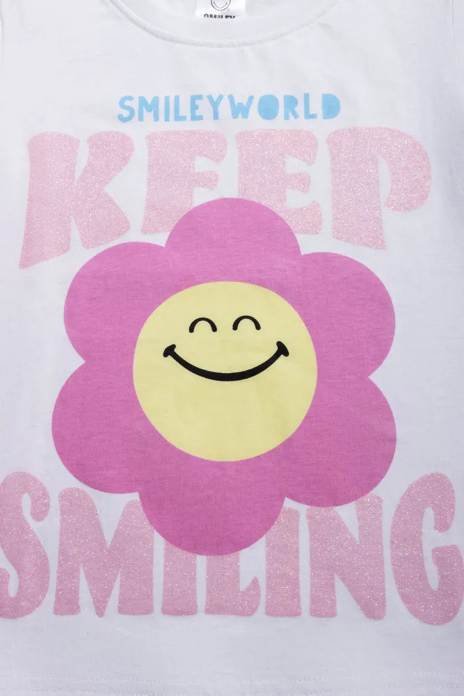 SmileyWorld 3 Pack T-Shirts White, Pink And Yellow