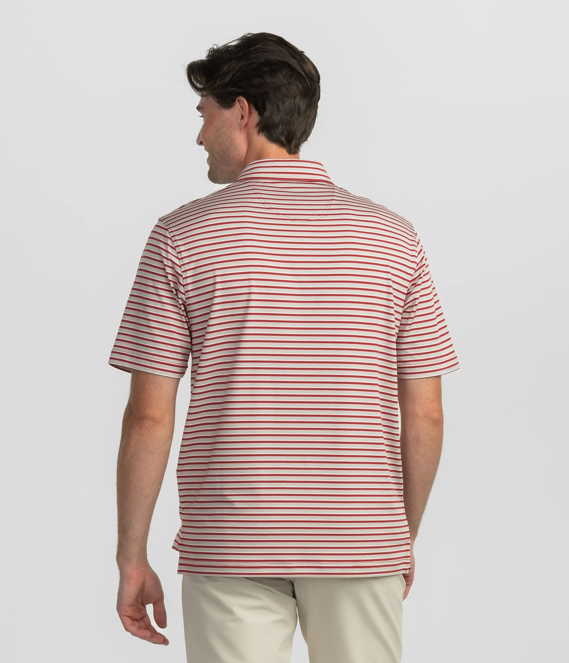 Starting Lineup Stripe Polo - Crimson Grey