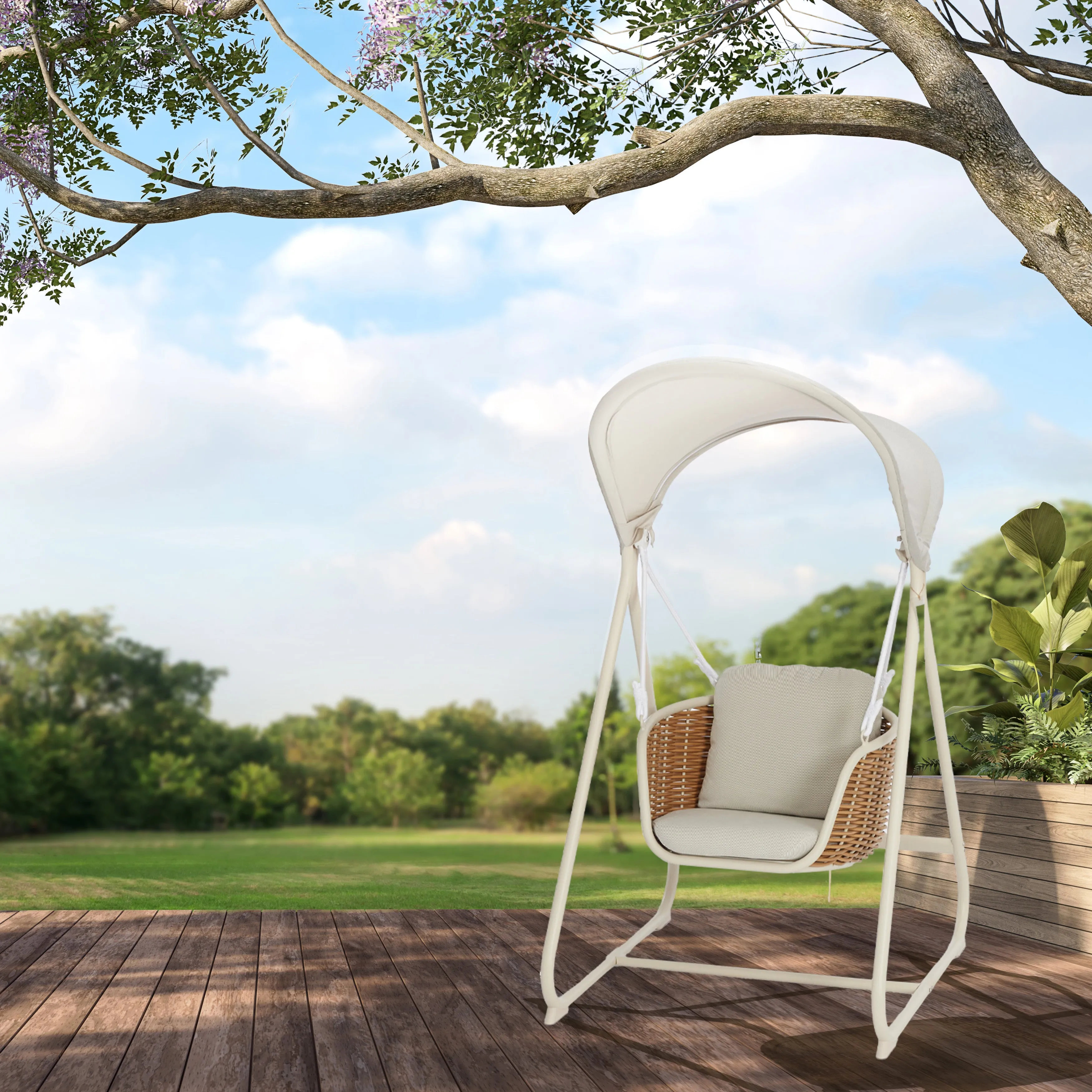 Swan Outdoor Hanging Egg Chair