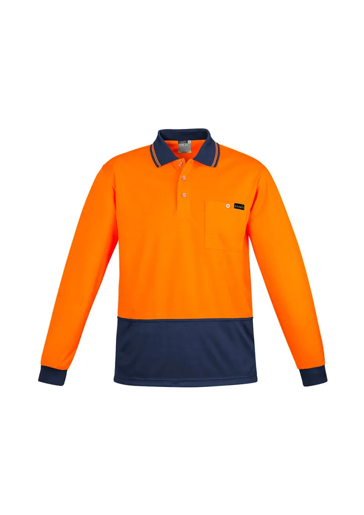 Syzmik Mens Hi Vis Comfort Back Long Sleeve Polo (ZH410)