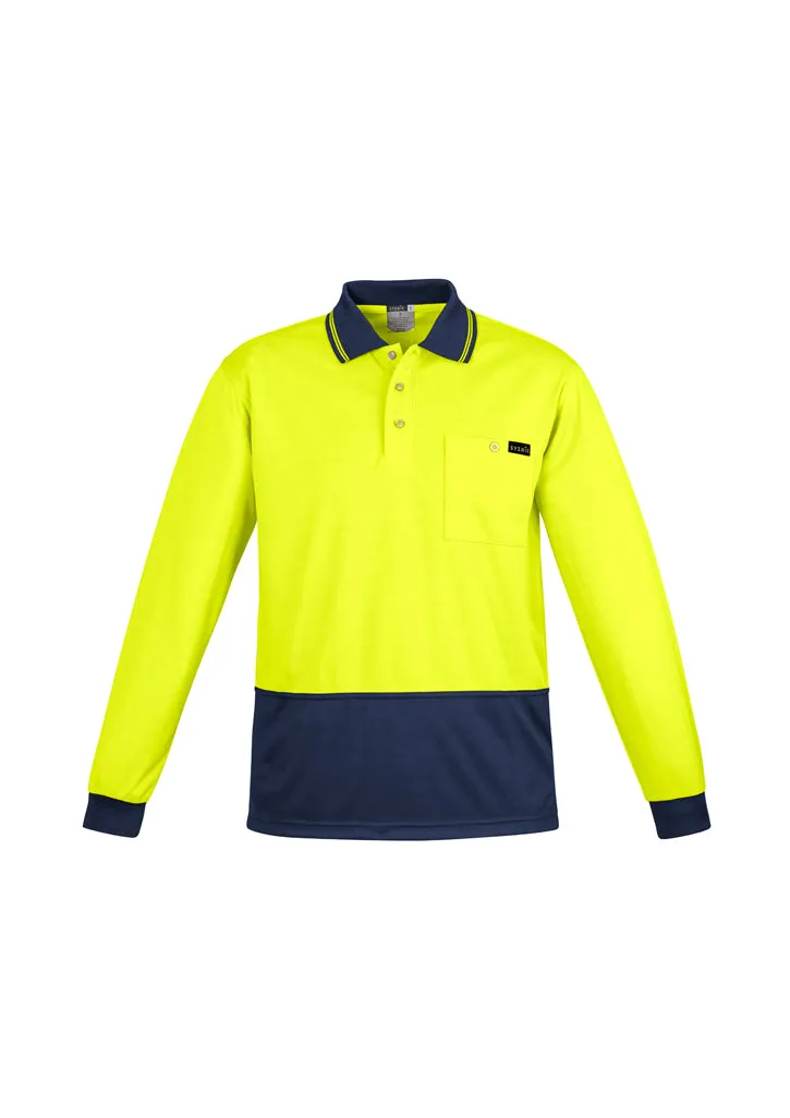 Syzmik Mens Hi Vis Comfort Back Long Sleeve Polo (ZH410)