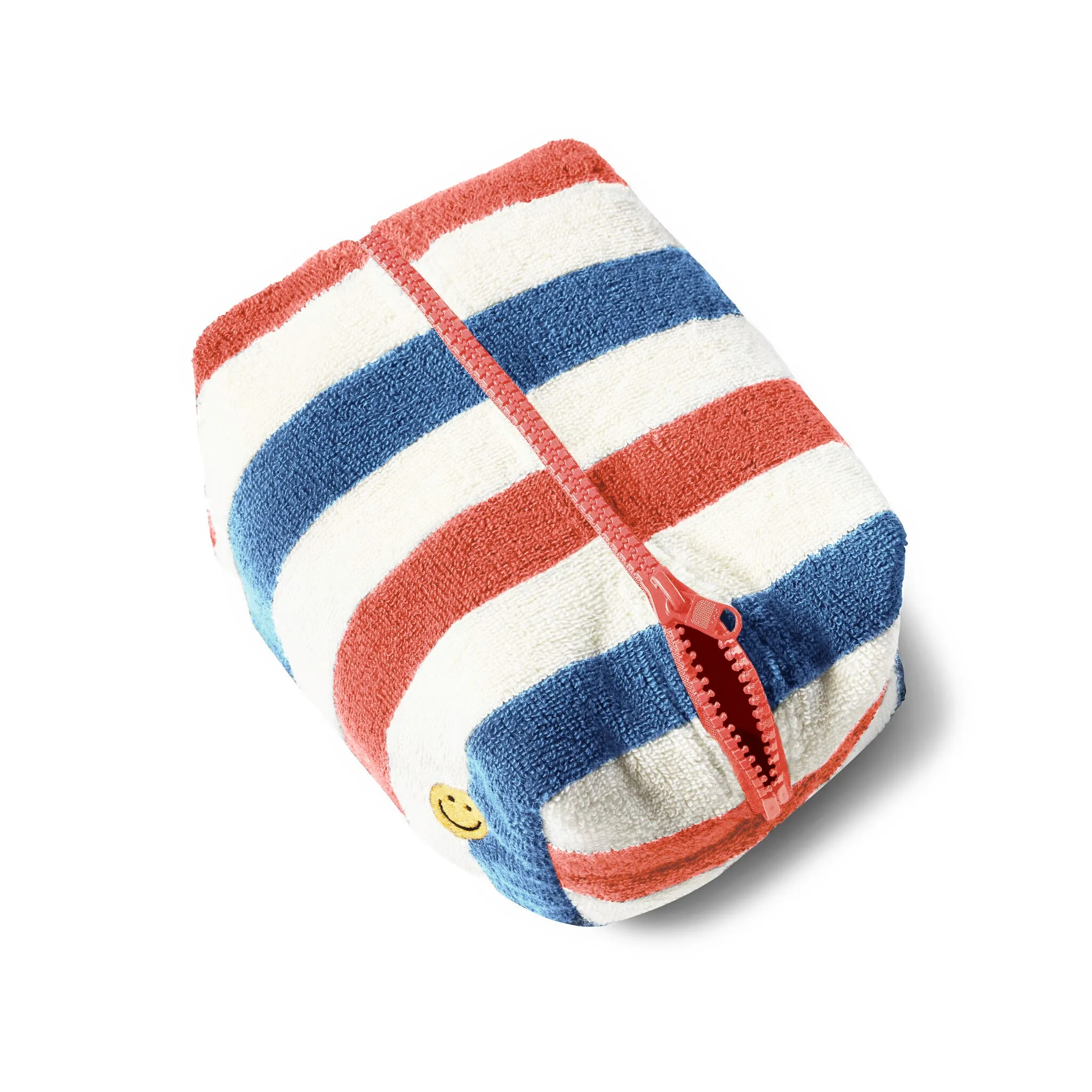 The Terry Pouch Large - Cream/Royal Blue/Poppy