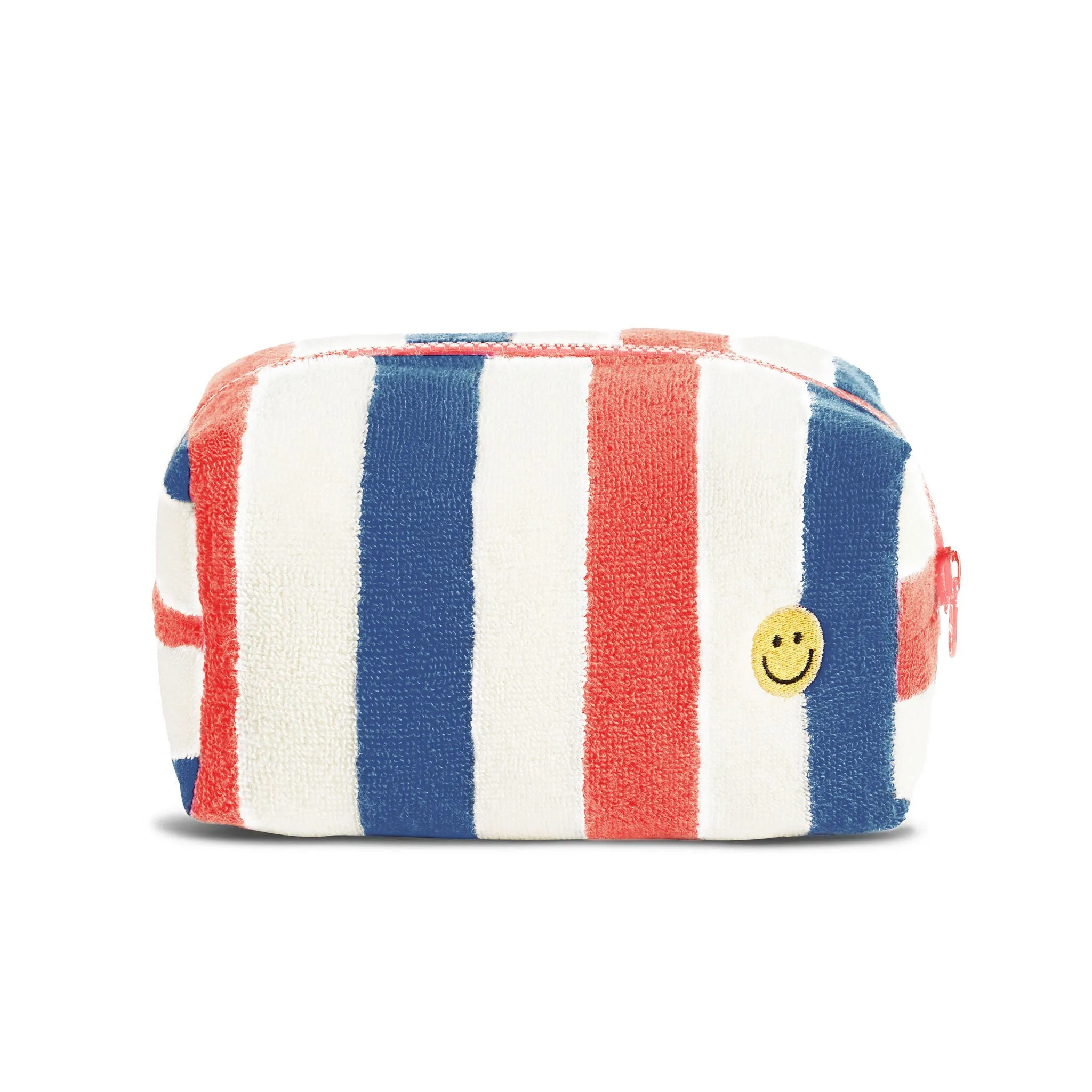 The Terry Pouch Large - Cream/Royal Blue/Poppy