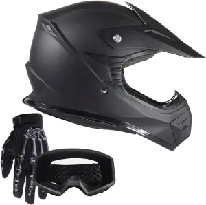 Typhoon Youth Kids Offroad Gear Combo Helmet Gloves Goggles DOT