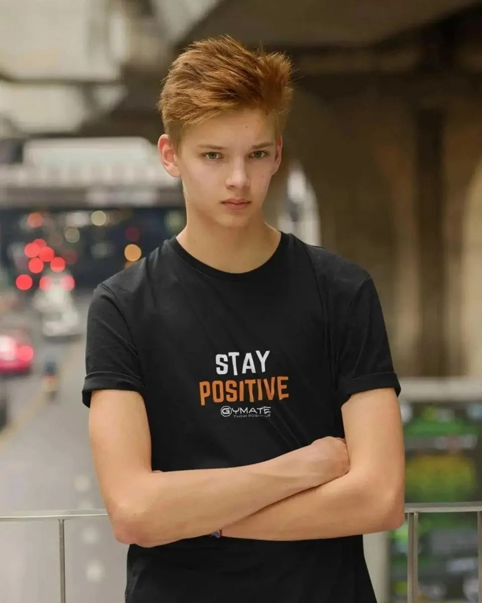 Youth/Kids Slogan T Shirts 'Stay Positive'