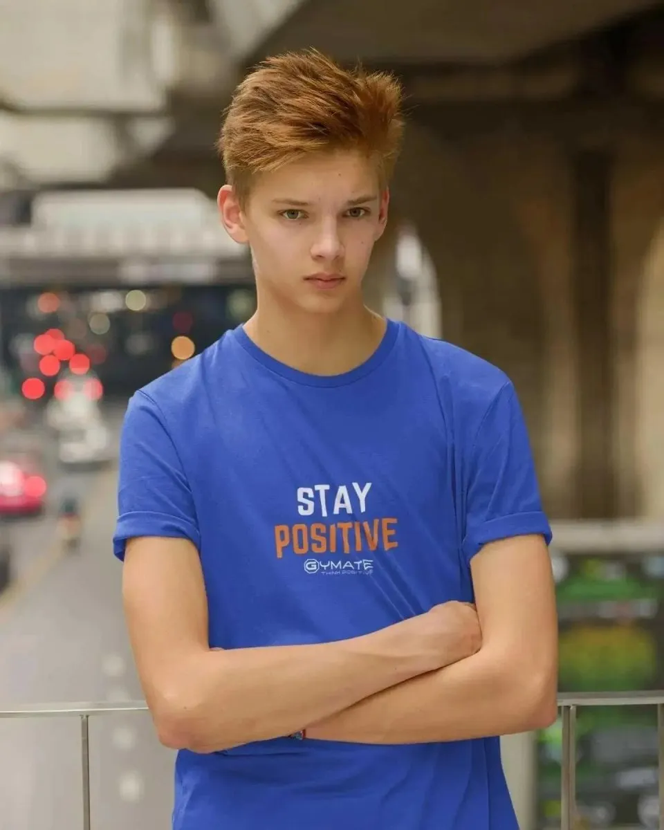 Youth/Kids Slogan T Shirts 'Stay Positive'