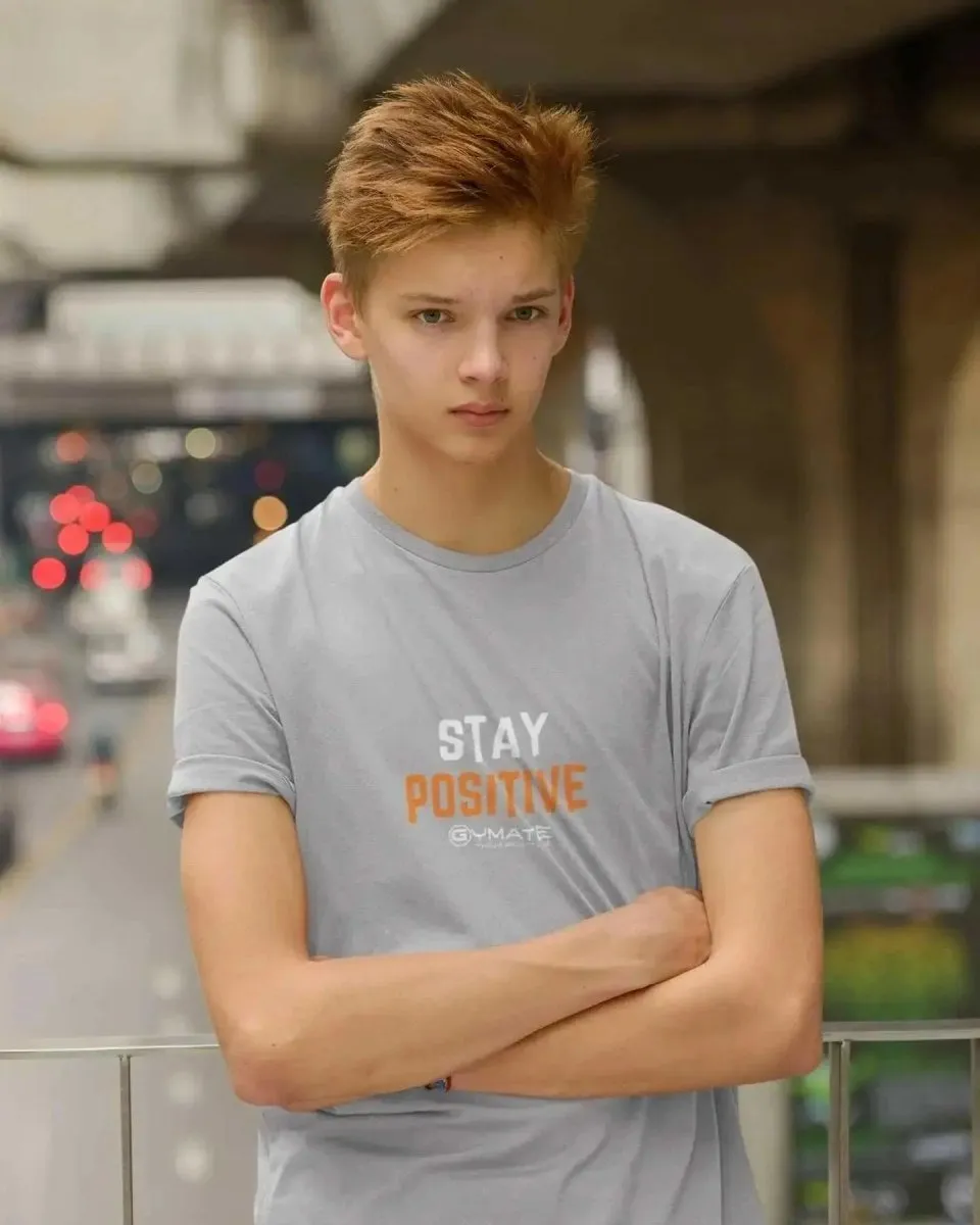 Youth/Kids Slogan T Shirts 'Stay Positive'